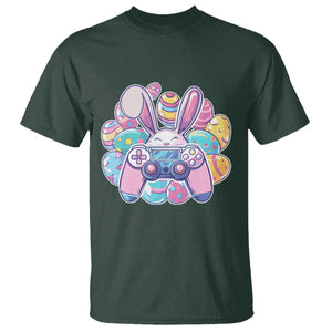 Easter Video Game T Shirt Cute Bunny Eggs Gaming Gamer TS10 Dark Forest Green Print Your Wear