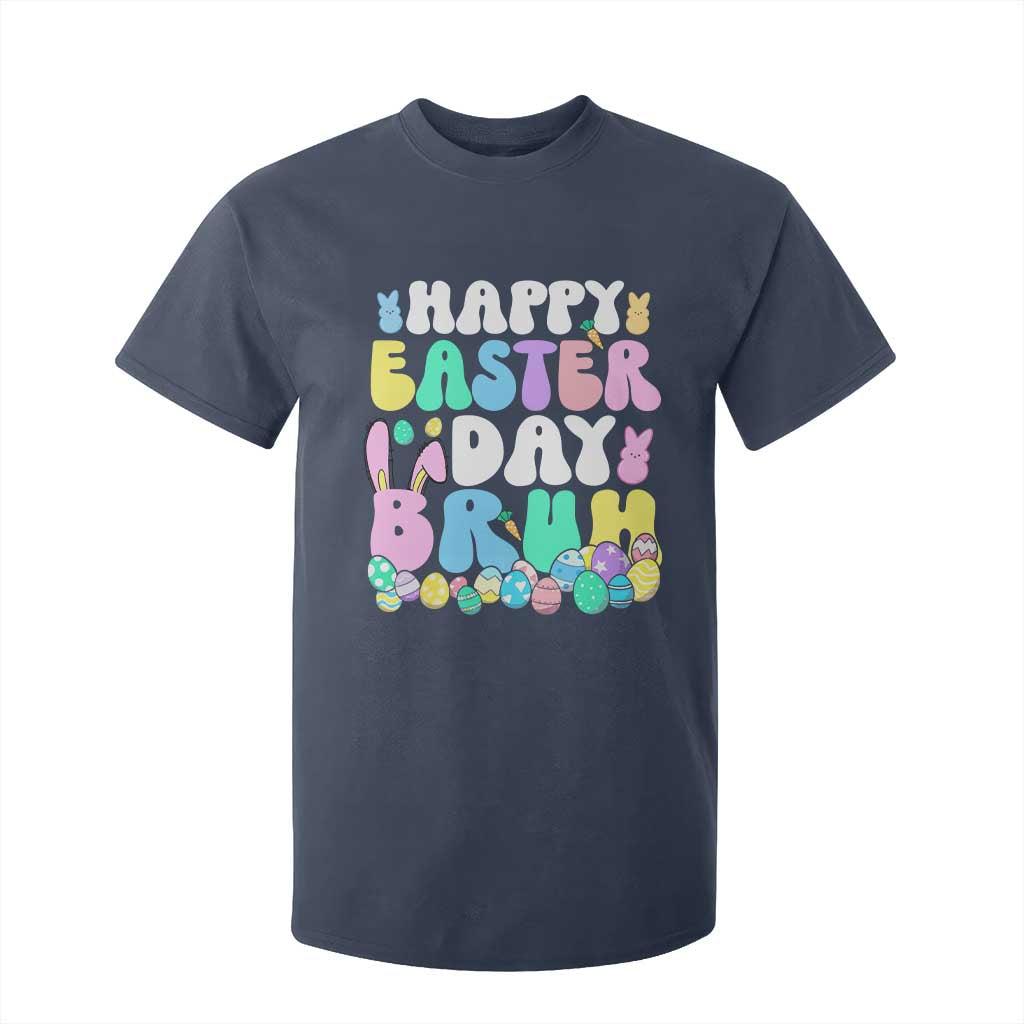 Bruh Easter T Shirt For Kid Teens Boys Kids Cute Bunny Eggs TS10 Navy Print Your Wear