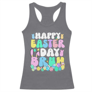 Bruh Easter Racerback Tank Top Teens Boys Kids Cute Bunny Eggs TS10 Charcoal Print Your Wear
