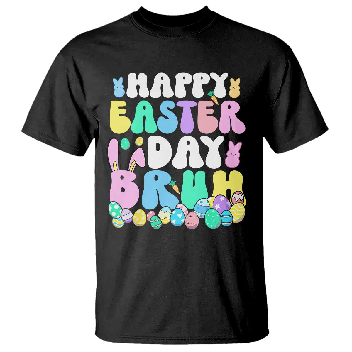 Bruh Easter T Shirt Teens Boys Kids Cute Bunny Eggs TS10 Black Print Your Wear