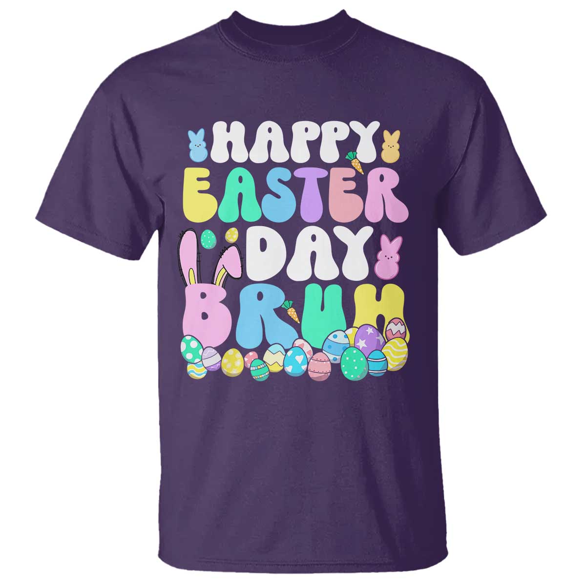Bruh Easter T Shirt Teens Boys Kids Cute Bunny Eggs TS10 Purple Print Your Wear