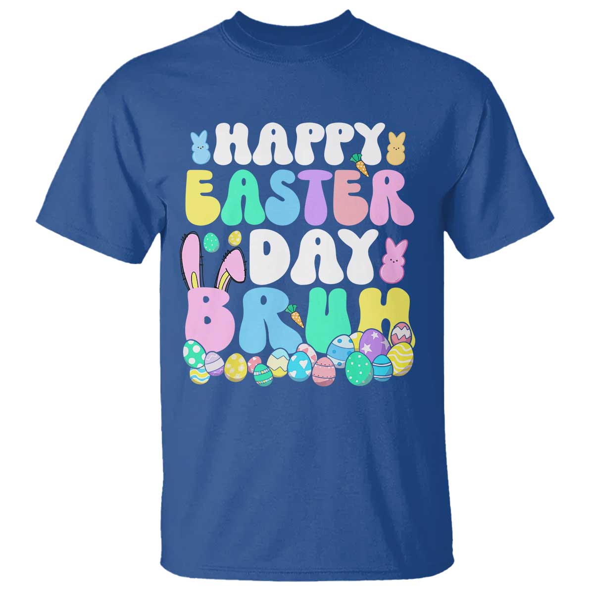 Bruh Easter T Shirt Teens Boys Kids Cute Bunny Eggs TS10 Royal Blue Print Your Wear