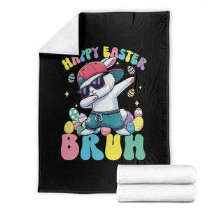 Bruh Easter Throw Blanket Funny Bunny Dab Rabbit Dance TS10 Black Print Your Wear