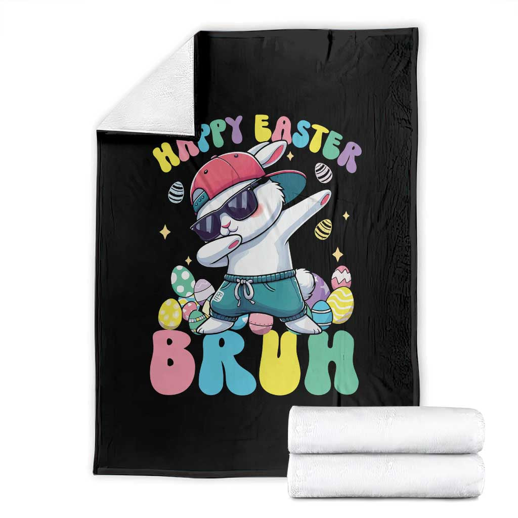 Bruh Easter Throw Blanket Funny Bunny Dab Rabbit Dance TS10 Black Print Your Wear