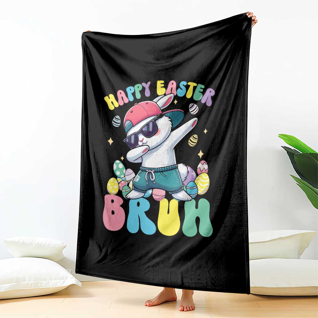 Bruh Easter Throw Blanket Funny Bunny Dab Rabbit Dance TS10 Print Your Wear