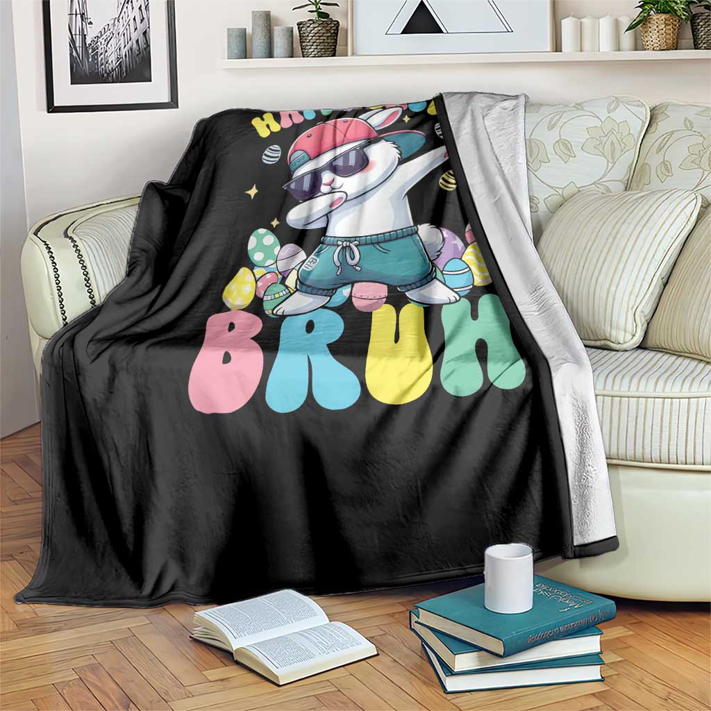 Bruh Easter Throw Blanket Funny Bunny Dab Rabbit Dance TS10 Print Your Wear