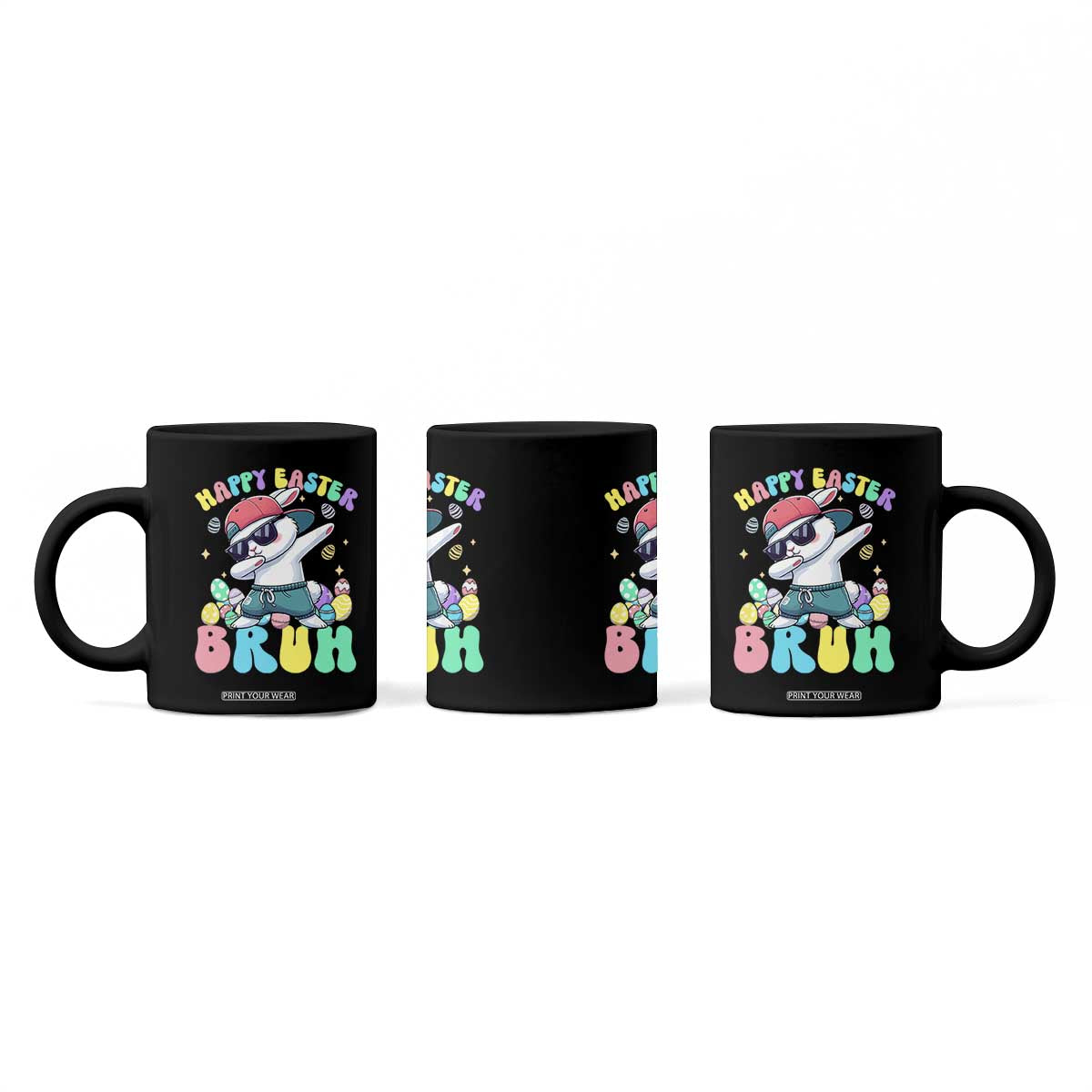 Bruh Easter Coffee Mug Funny Bunny Dab Rabbit Dance TS10 Print Your Wear