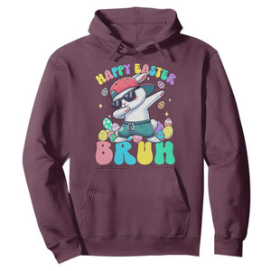 Bruh Easter Hoodie Funny Bunny Dab Rabbit Dance TS10 Maroon Print Your Wear