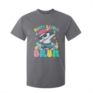 Bruh Easter T Shirt For Kid Funny Bunny Dab Rabbit Dance TS10 Charcoal Print Your Wear