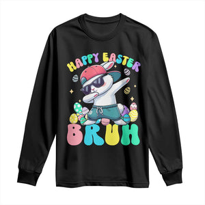 Bruh Easter Long Sleeve Shirt Funny Bunny Dab Rabbit Dance TS10 Black Print Your Wear