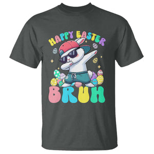 Bruh Easter T Shirt Funny Bunny Dab Rabbit Dance TS10 Dark Heather Print Your Wear