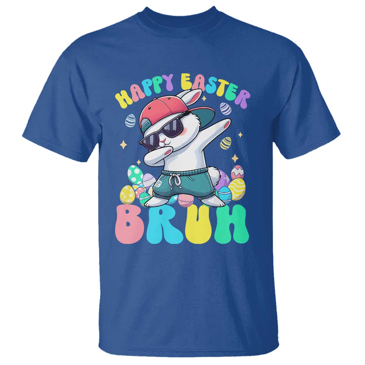 Bruh Easter T Shirt Funny Bunny Dab Rabbit Dance TS10 Royal Blue Print Your Wear