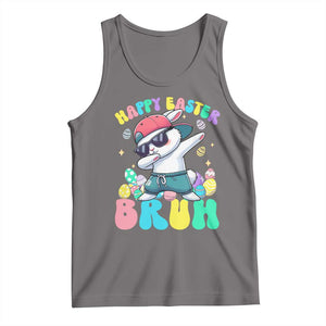 Bruh Easter Tank Top Funny Bunny Dab Rabbit Dance TS10 Deep Heather Print Your Wear