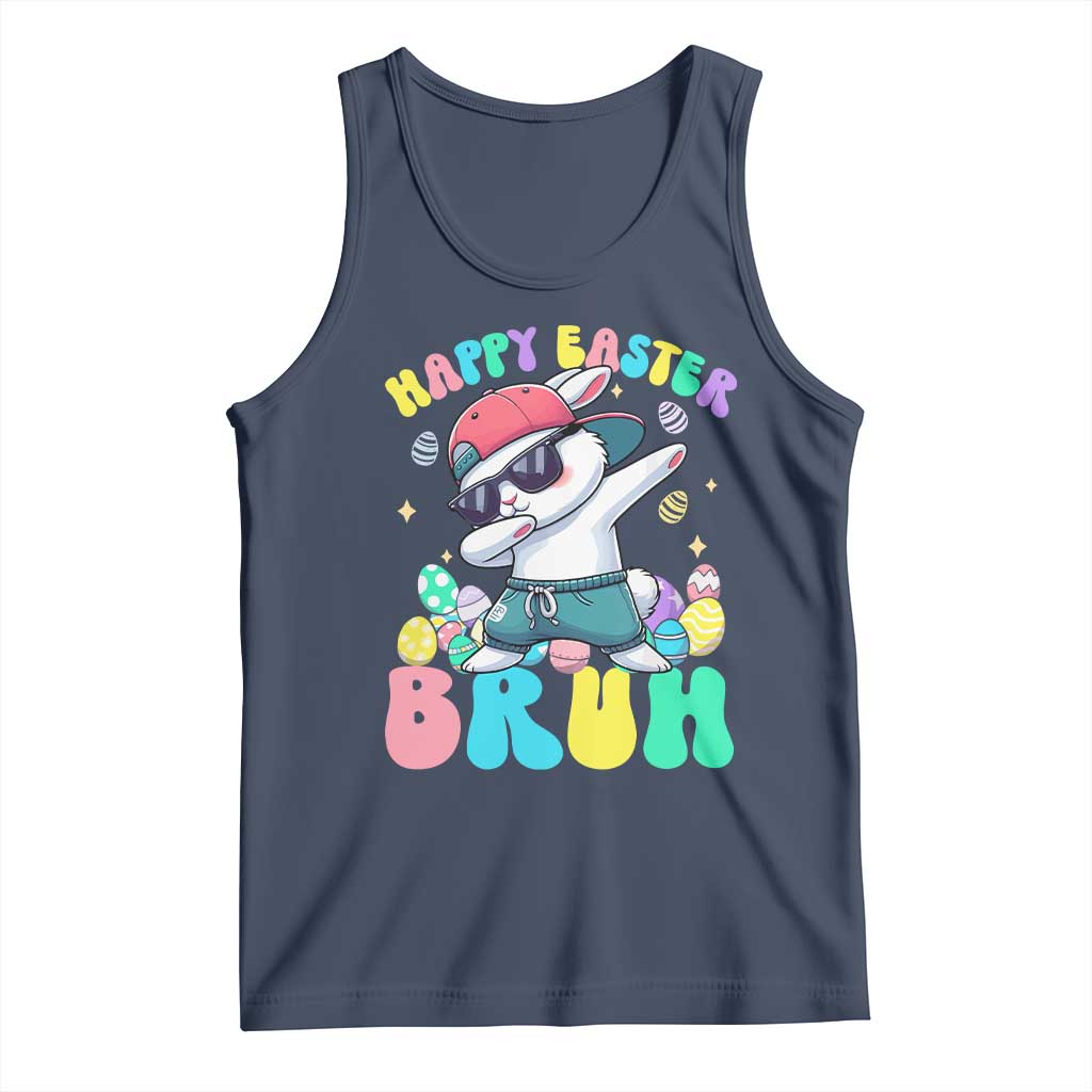 Bruh Easter Tank Top Funny Bunny Dab Rabbit Dance TS10 Navy Print Your Wear