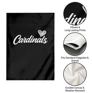 Cardinal Lovers Garden Flag Vintage Script Heart Graphic TS10 Print Your Wear