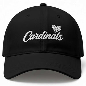 Cardinal Lovers Baseball Cap Vintage Script Heart Graphic TS10 Print Your Wear