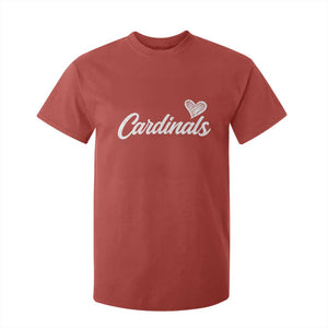 Cardinal Lovers T Shirt For Kid Vintage Script Heart Graphic TS10 Red Print Your Wear
