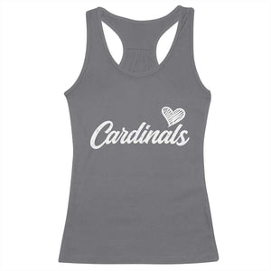 Cardinal Lovers Racerback Tank Top Vintage Script Heart Graphic TS10 Charcoal Print Your Wear