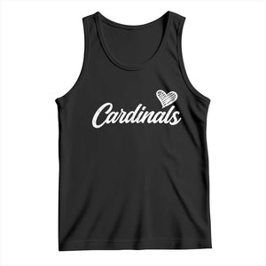 Cardinal Lovers Tank Top Vintage Script Heart Graphic TS10 Black Print Your Wear