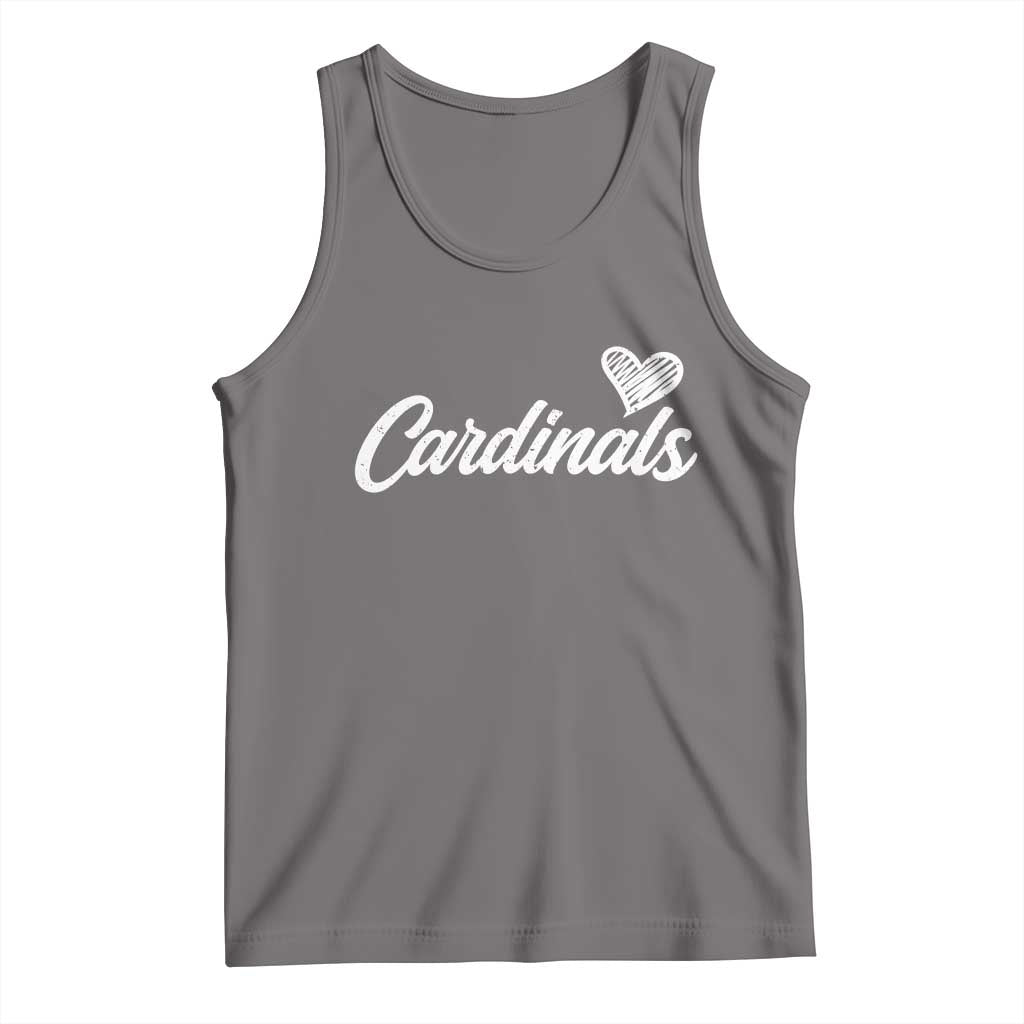 Cardinal Lovers Tank Top Vintage Script Heart Graphic TS10 Deep Heather Print Your Wear