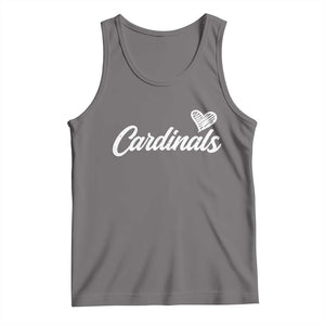 Cardinal Lovers Tank Top Vintage Script Heart Graphic TS10 Deep Heather Print Your Wear