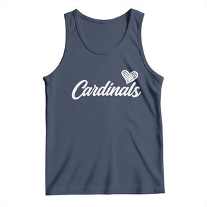 Cardinal Lovers Tank Top Vintage Script Heart Graphic TS10 Navy Print Your Wear