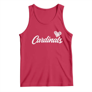 Cardinal Lovers Tank Top Vintage Script Heart Graphic TS10 Red Print Your Wear