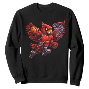 Cardinal Playing Basketball Graphic Sweatshirt Dunk Mascot Sports Fan Gift TS10 Black Print Your Wear
