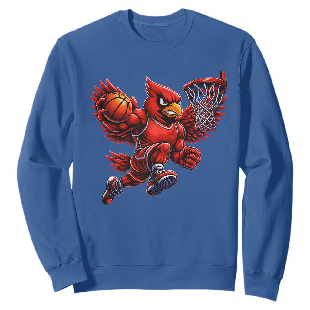 Cardinal Playing Basketball Graphic Sweatshirt Dunk Mascot Sports Fan Gift TS10 Royal Blue Print Your Wear