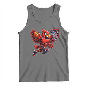 Cardinal Playing Basketball Graphic Tank Top Dunk Mascot Sports Fan Gift TS10 Black Heather Print Your Wear