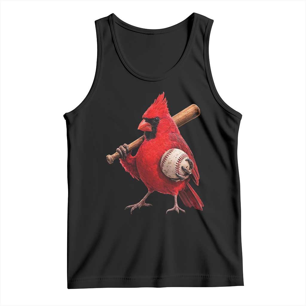 Cardinals Baseball Player Tank Top Retro STL Redbird Fan Bird Mascot Baseball TS10 Black Print Your Wear
