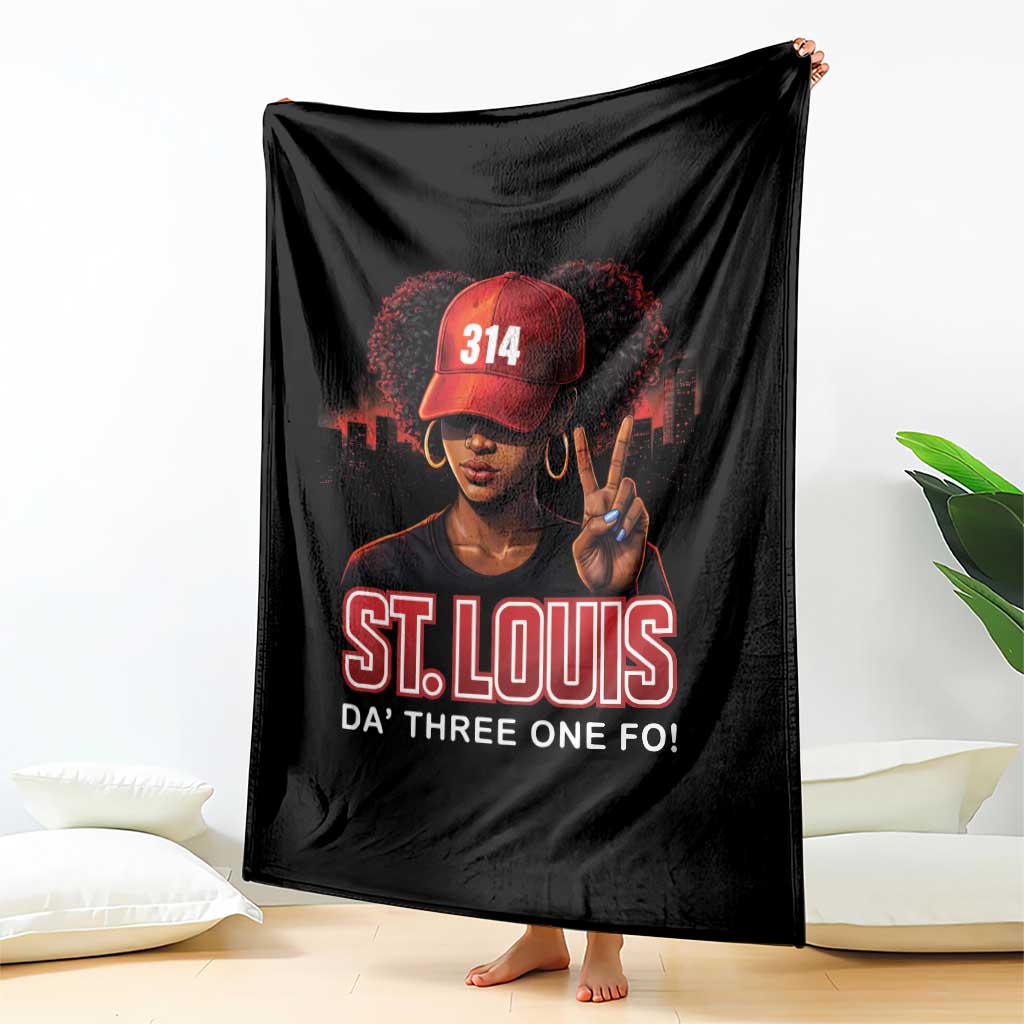 314 St Louis Throw Blanket Red Hat African American Woman STL City Pride Area Code TS10 Print Your Wear