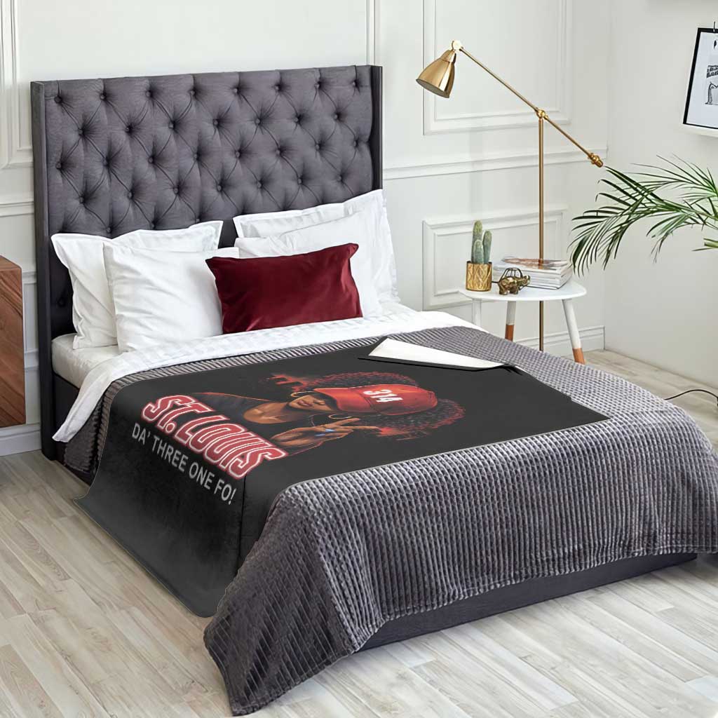 314 St Louis Throw Blanket Red Hat African American Woman STL City Pride Area Code TS10 Print Your Wear