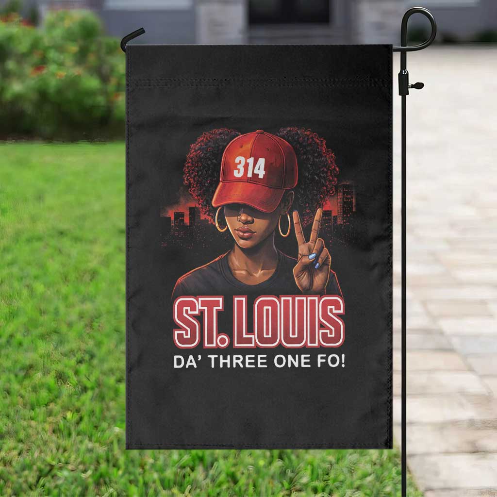 314 St Louis Garden Flag Red Hat African American Woman STL City Pride Area Code TS10 Print Your Wear