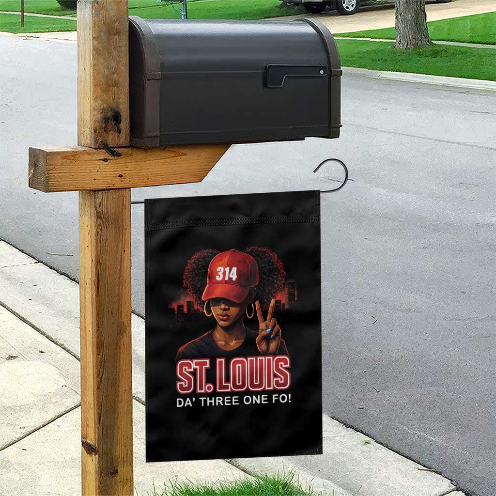 314 St Louis Garden Flag Red Hat African American Woman STL City Pride Area Code TS10 Print Your Wear