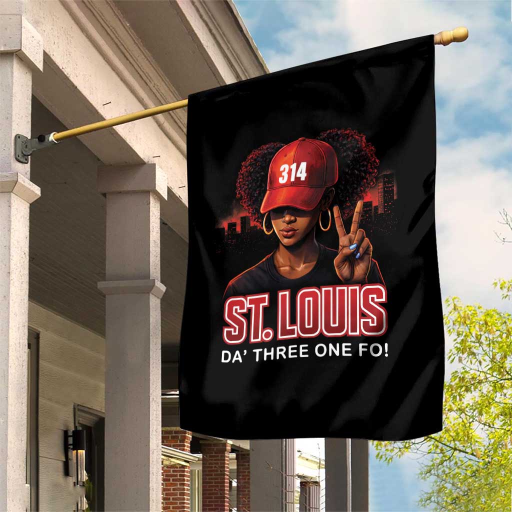 314 St Louis Garden Flag Red Hat African American Woman STL City Pride Area Code TS10 Print Your Wear