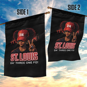 314 St Louis Garden Flag Red Hat African American Woman STL City Pride Area Code TS10 Print Your Wear
