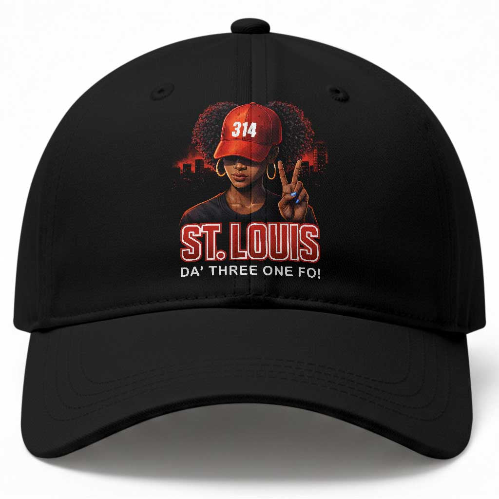 314 St Louis Baseball Cap Red Hat African American Woman STL City Pride Area Code TS10 Print Your Wear