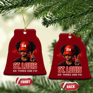 314 St Louis Ceramic Ornament Red Hat African American Woman STL City Pride Area Code TS10 Print Your Wear
