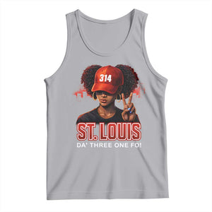 314 St Louis Tank Top Red Hat African American Woman STL City Pride Area Code TS10 Athletic Heather Print Your Wear