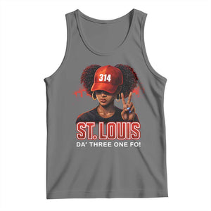 314 St Louis Tank Top Red Hat African American Woman STL City Pride Area Code TS10 Black Heather Print Your Wear