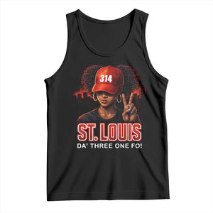 314 St Louis Tank Top Red Hat African American Woman STL City Pride Area Code TS10 Black Print Your Wear