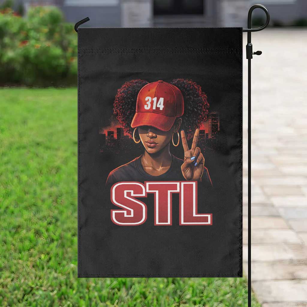 314 STL Garden Flag Red Hat African American Woman Area Code St Louis City Pride TS10 Print Your Wear