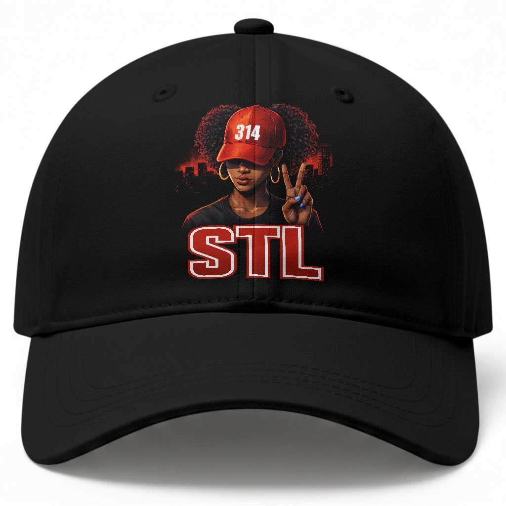 314 STL Baseball Cap Red Hat African American Woman Area Code St Louis City Pride TS10 Print Your Wear