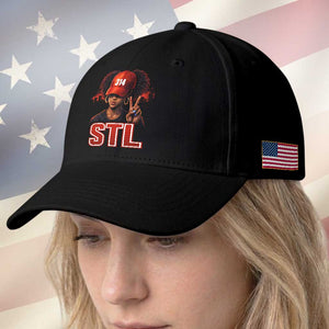 314 STL Baseball Cap Red Hat African American Woman Area Code St Louis City Pride TS10 Print Your Wear