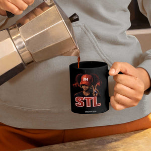 314 STL Coffee Mug Red Hat African American Woman Area Code St Louis City Pride TS10 Print Your Wear