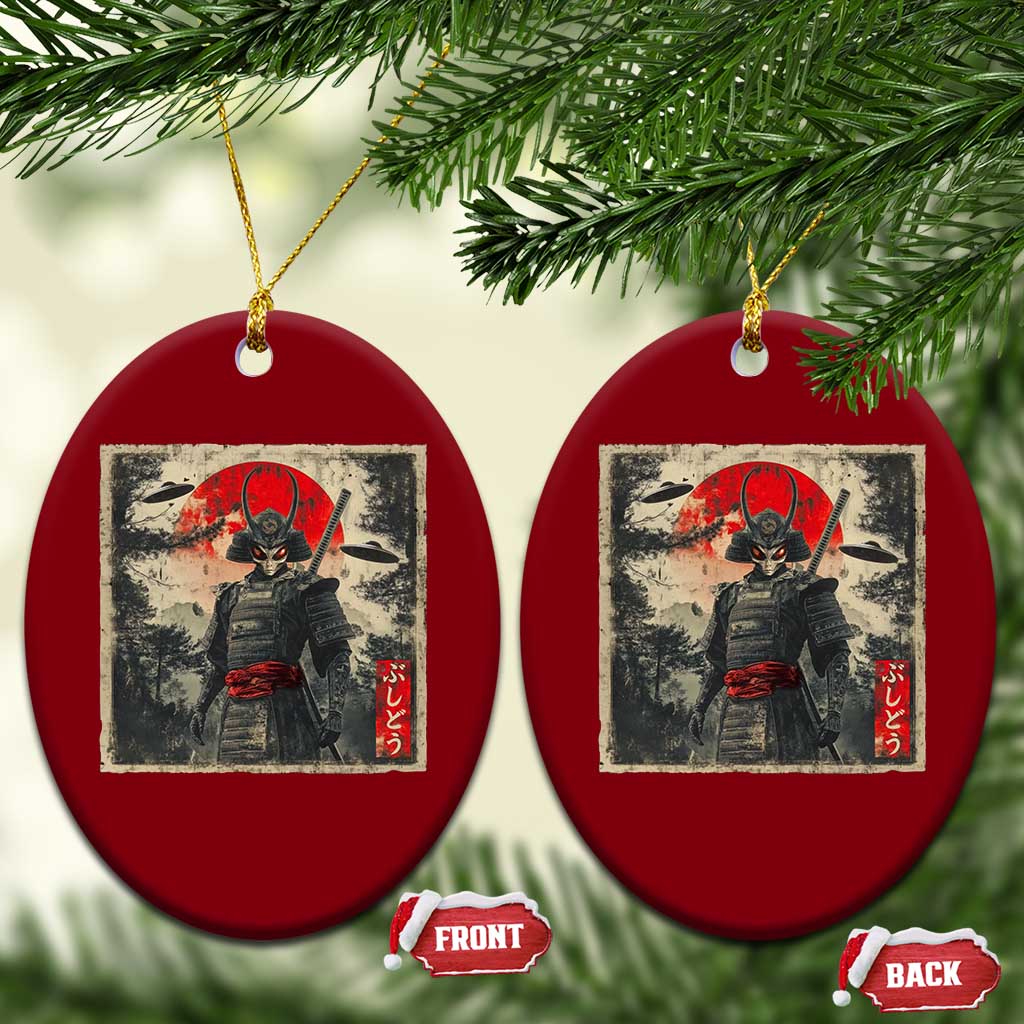 Alien Samurai Ceramic Ornament Vintage Japanese Art UFO Funny Ukiyo-e Warrior TS10 Print Your Wear