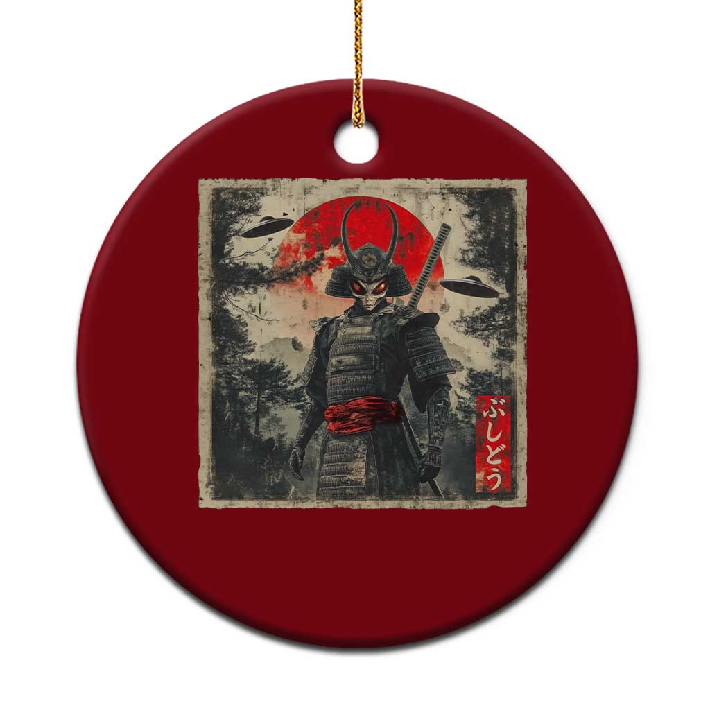 Alien Samurai Ceramic Ornament Vintage Japanese Art UFO Funny Ukiyo-e Warrior TS10 1pc Red Print Your Wear