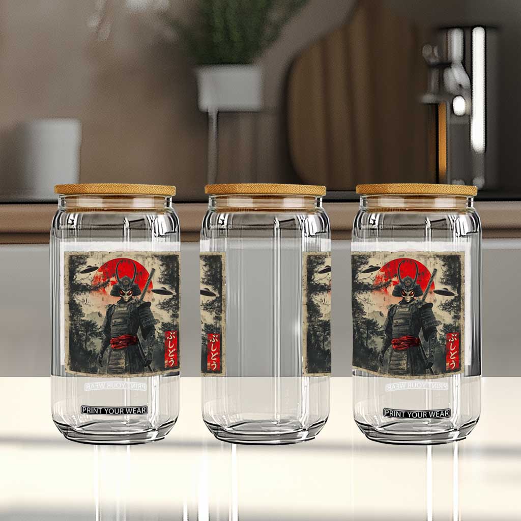 Alien Samurai Glass Can Vintage Japanese Art UFO Funny Ukiyo-e Warrior TS10 Print Your Wear