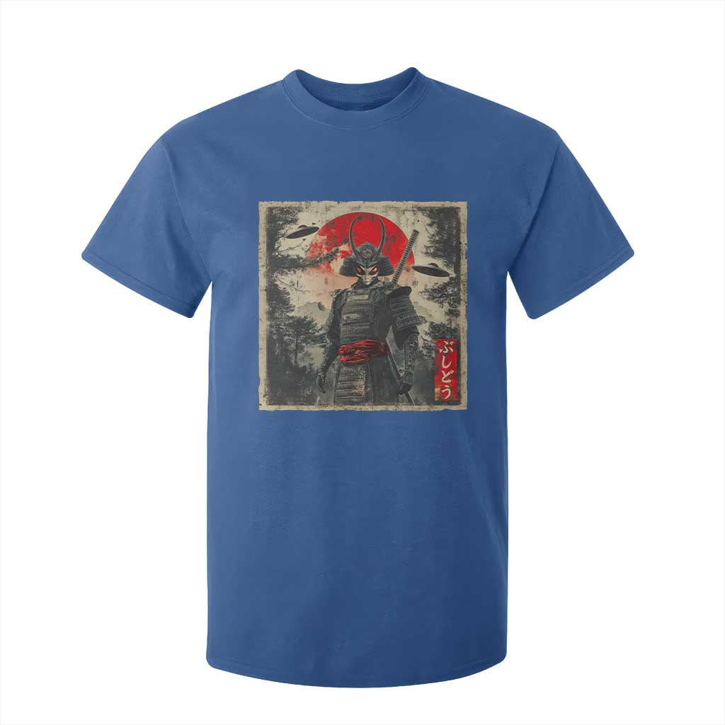 Alien Samurai T Shirt For Kid Vintage Japanese Art UFO Funny Ukiyo-e Warrior TS10 Royal Blue Print Your Wear